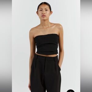 Dissh Nile Black Rouched Strapless top